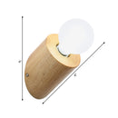 GobekUsa Minimalist Wood Wall Mount Sconce Light - Angled Pole Design, Beige Shade, Open Bulb