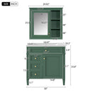 Bathroom Vanity With Medicine Cabinet, Royal Mirror Cabinet, Modern Bathroom Storage Cabinet With 2 Soft Closing Doors And 4 Drawers