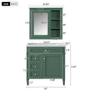 Bathroom Vanity With Medicine Cabinet, Royal Mirror Cabinet, Modern Bathroom Storage Cabinet With 2 Soft Closing Doors And 4 Drawers by Unique Piece Furniture