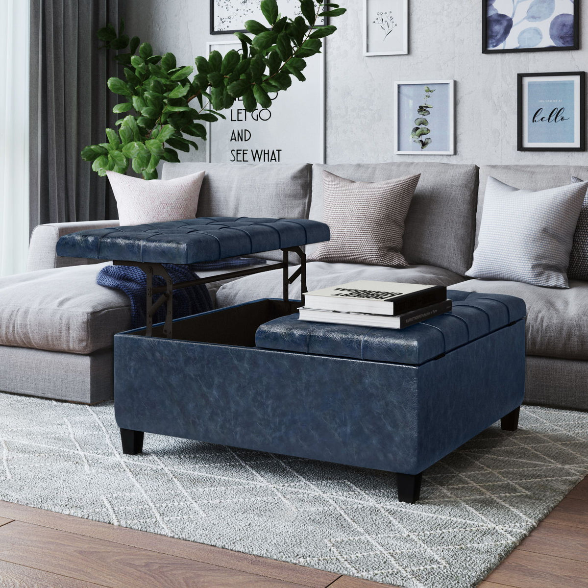 Harrison - Upholstered Coffee Table Storage Ottoman, photo 37 of 40
