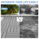 44 Pcs Interlocking Deck Tiles, 12" x 12" HDPE Outdoor Flooring by HouseOfZazla