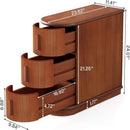 3 Drawer End Table, Semi Oval For Living Classic Accent Furniture - Walnut by HouseOfZazla