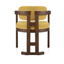 Indoor Upholstered Wood Dining Chair Set of 2 - Yellow Walnut