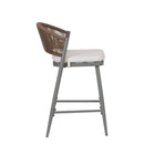 Outdoor 26" Counter Height Metal Frame Counter Stools With Scallop Shaped Backrest & Water Resistant Cushions by HouseOfZazla