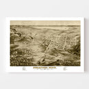 Vintage Map of Negaunee, Michigan 1871