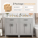 Bathroom Vanity With Ceramic Sink, Soft Close Doors, Flip Drawer, Double Layer Door Shelves by HouseOfZazla