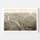 Vintage Map of Niles, Michigan 1868
