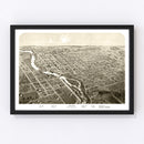 Vintage Map of Niles, Michigan 1868