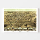 Vintage Map of Pontiac, Michigan 1867