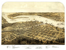 Vintage Map of Port Huron, Michigan 1867