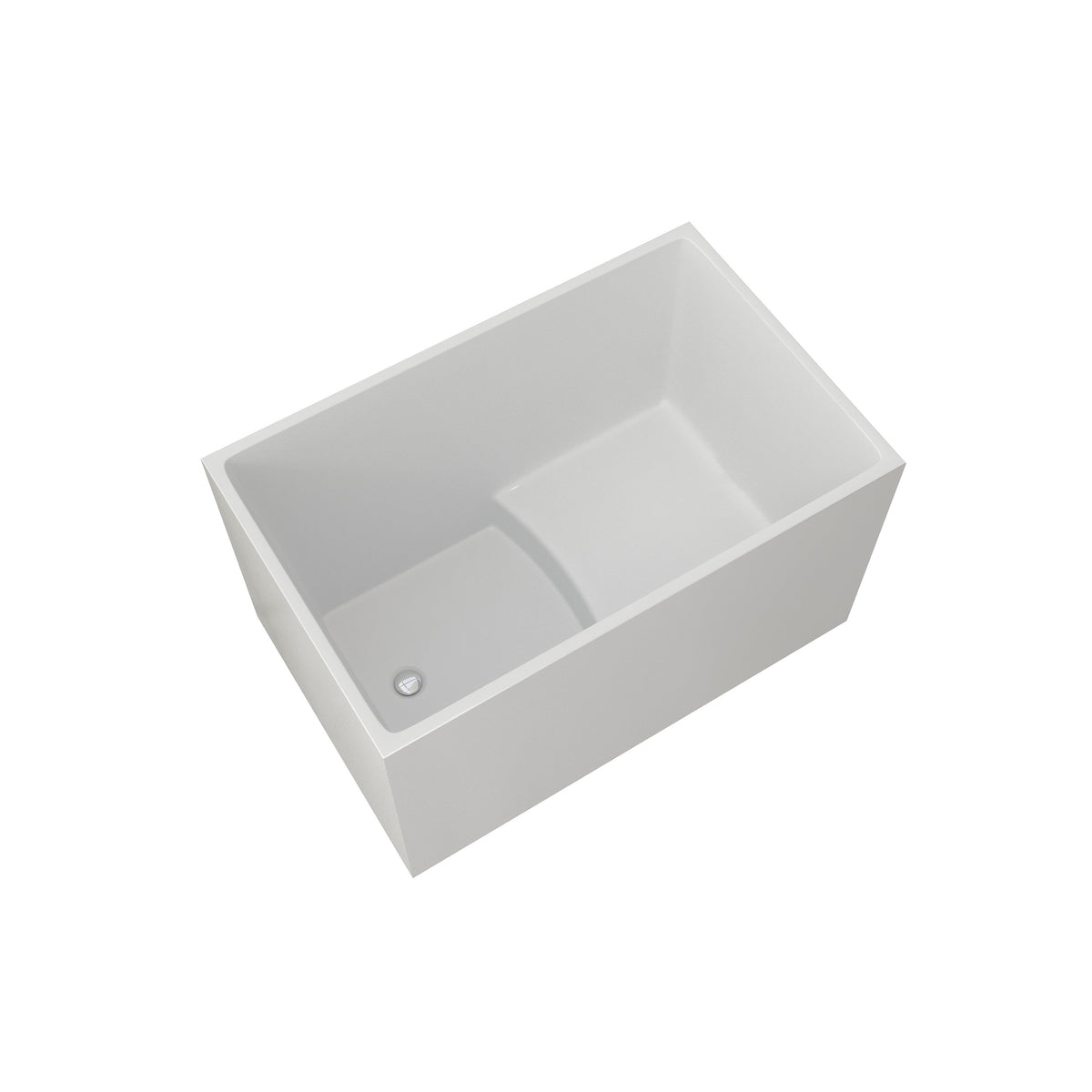 43" Acrylic Freestanding Bath Tub Modern Soaker Tub, photo 5 of 6