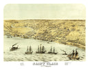 Vintage Map of Saint Clair, Michigan 1868