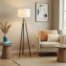 Sway - Floor Lamp With On / Off Switch Triple Legs Shade - Black / Gold / White by HouseOfZazla