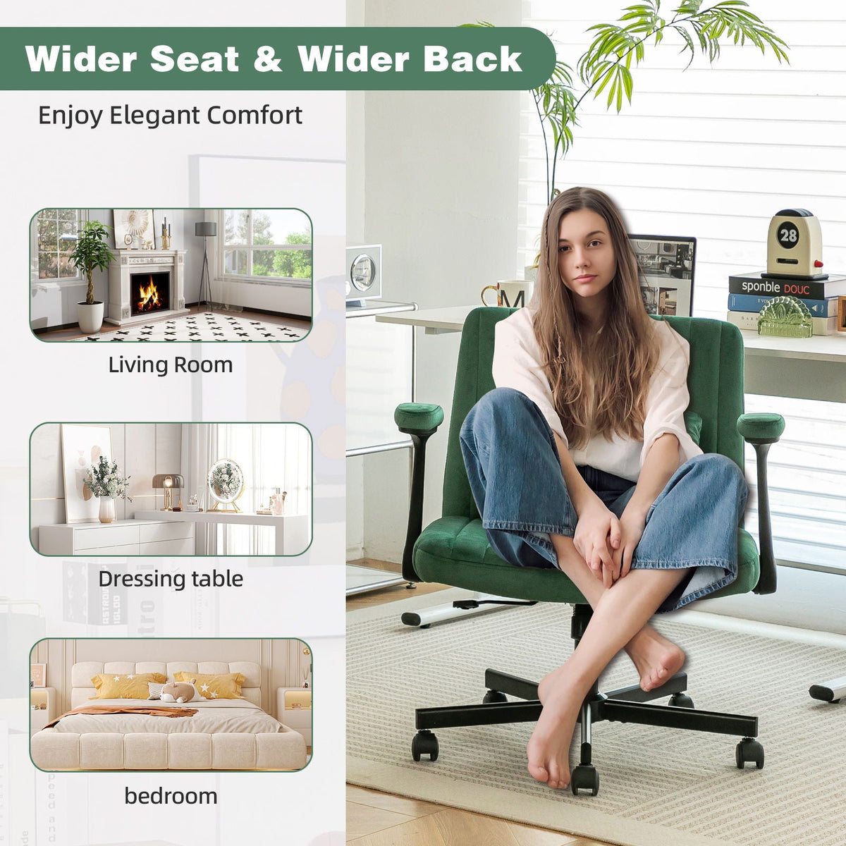 Criss Cross Armrest Office Chair With Wheels, photo 8 of 40