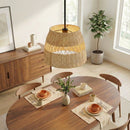 Essence - Single Lights Pendant With Shade - Black / Rattan by Unique Piece Furniture