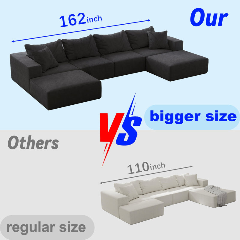 Oversized Sponge Cloud Sofa - Modern Sectional Couch Set, photo 4 of 10