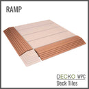 Deck Tile <b>Ramp Edge</b> - for Premium WPC Interlocking Tiles | DECKO (11.8" x 3.1" x 0.8") - (One Piece)