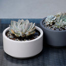 7 inch Gray Cream Fiberstone Ceramic Pot