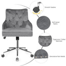Tufted Upholstered Swivel Computer Desk Chair with Nailed Tri by LJGDeals