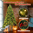 7.5 Feet Pre-lit Hinged Christmas Tree with 550 LED Lights and Sturdy Metal Stand by LJGDeals