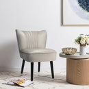 Set of 2 Upholstered Modern Leisure Club Chairs with Solid Wood Legs by LJGDeals