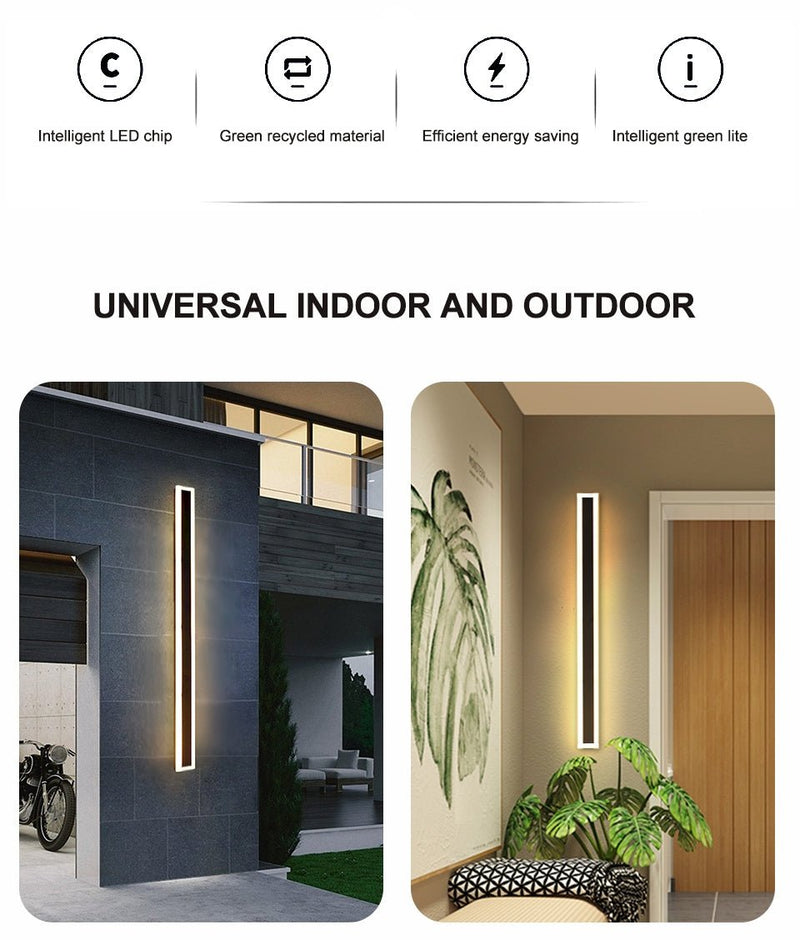 Black/White/Gold Outdoor Waterproof Tall Aluminum LED Wall lamp For Garden