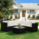 6 Pieces Patio Furniture Sofa Set with Cushions for Outdoor by LJGDeals