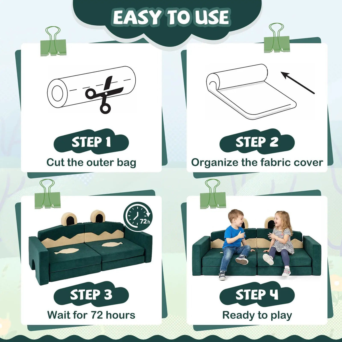 17 Pieces Modular Kids Play Couch for Inspiring Creativity, photo 7 of 8