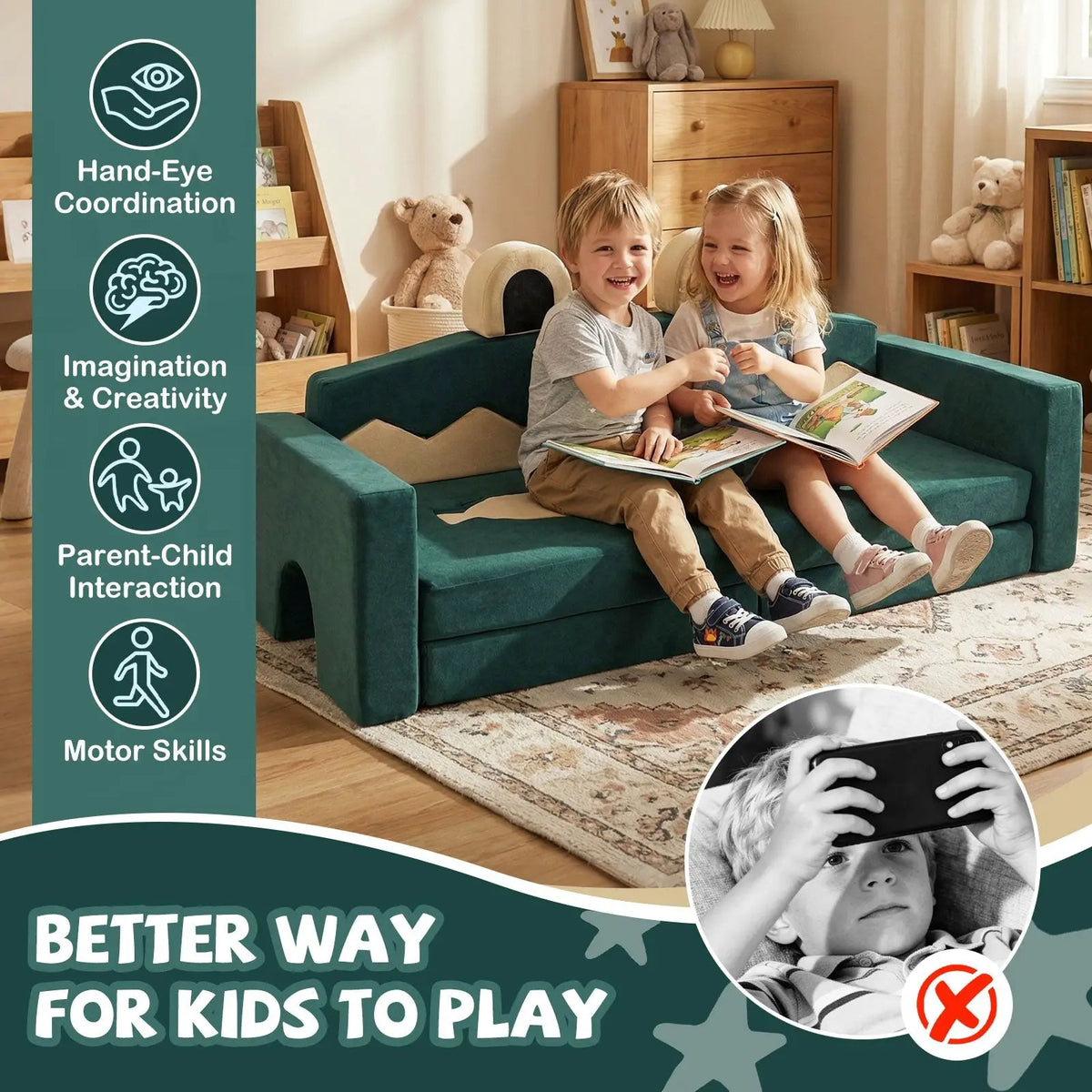 17 Pieces Modular Kids Play Couch for Inspiring Creativity, photo 8 of 8