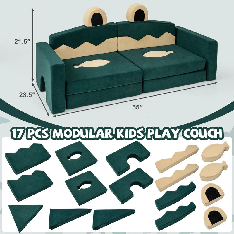 17 Pieces Modular Kids Play Couch for Inspiring Creativity, photo 5 of 8