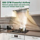 30“ Range Hood Insert, 600 CFM Built-in Stainless Steel Kitchen Hood with LED Lights - AK-HOOD-30