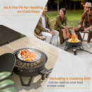 17 Inch Portable Gas Fire Pit with Folding Legs and Removable Grill for Camping-Black by LJGDeals