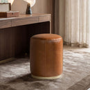 Nico - Round Ottoman Stool - Brown by HouseOfZazla