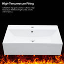 Console Sink With 304 Legs, 24" X 16.75", Wall Mounted Design - White / Black by HouseOfZazla