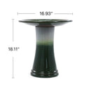 17" Ceramic Bird Bath for Outside, Elegant Tall Outdoor Bird Bath by HouseOfZazla