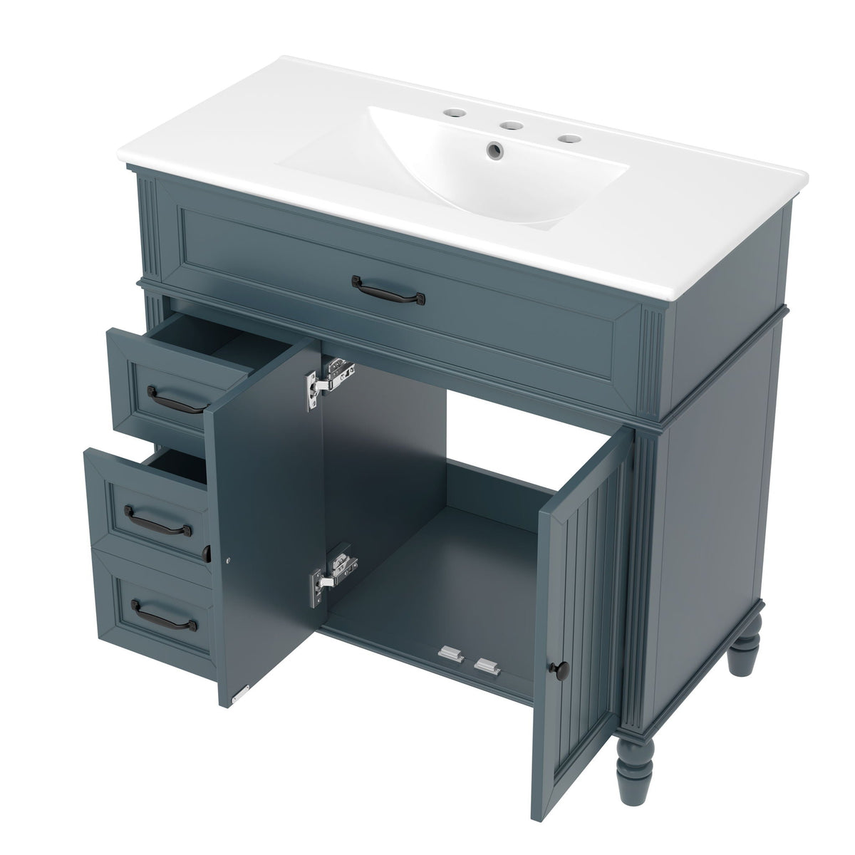 Bathroom Vanity With Sink, Freestanding Cabinet & Drawers, photo 9 of 40