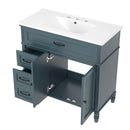 Bathroom Vanity With Sink, 2 Doors 2 Drawers, Freestanding Design by HouseOfZazla