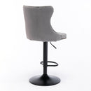 Swivel Barstools Adjusatble Seat Height, Modern Upholstered Bar Stools With Backs Comfortable Tufted For Home Pub And Kitchen Island (Set of 2)