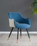 Side Chair, Living Room Bedroom Kitchen Vanity Accent Chair (Set of 2) - Blue by HouseOfZazla