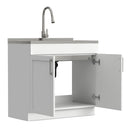 Modern Shaker All-In-One Laundry Utility Sink And Cabinet With Pull-Out Faucet