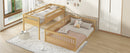 Twin XL over Queen Bunk Bed with Ladder and Guardrails, Natural