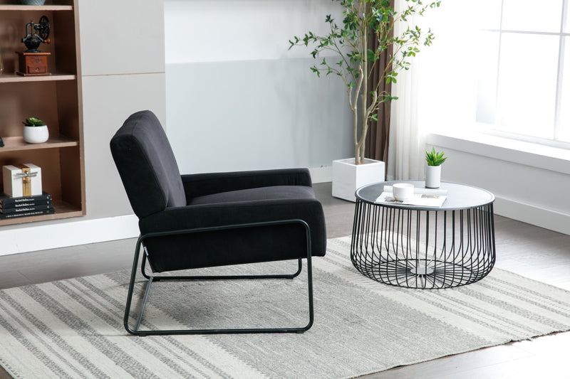 Accent Chair - Modern Industrial Slant Armchair with Metal Frame - Premium High Density Soft Single chair for Living Room Bedroom