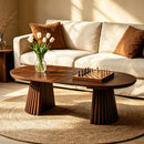Oval Coffee Table For Living Room - Walnut