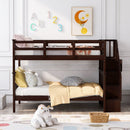 Stairway Bunk Bed With Storage And Guard Rail For Bedroom by Unique Piece Furniture