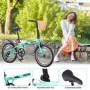 20 Inch Folding Bike for Adults with Basket, Phone Holder & Fenders
