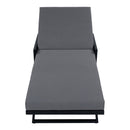 Black Iron Outdoor Chaise Lounge with Mixed Rope