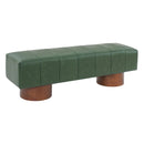 Green PU Upholstered Indoor Dining Bench