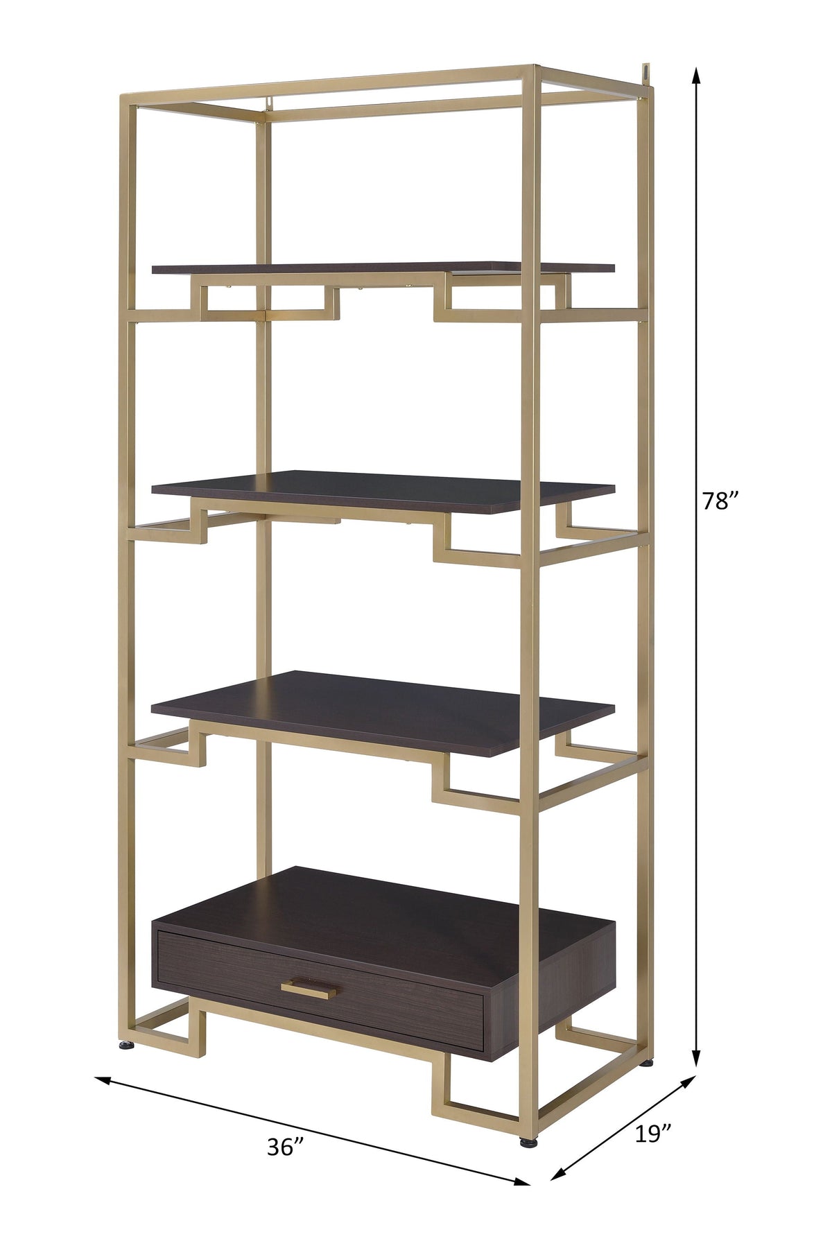 Yumia - Bookshelf - Gold & Walnut, photo 2 of 7
