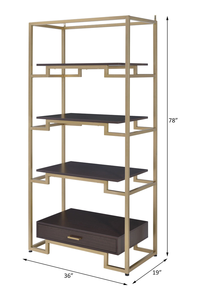Yumia - Bookshelf - Gold & Walnut, photo 2 of 7