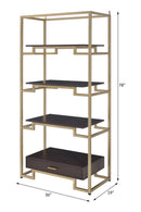 Yumia - Bookshelf - Gold & Walnut